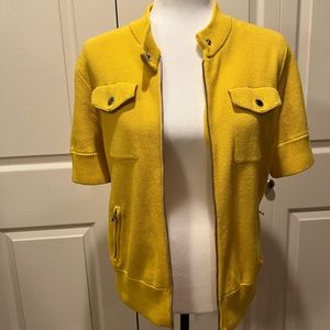 Ralph Lauren short sleeved mustard yellow cardigan